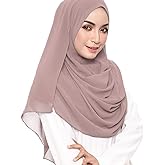 LMVERNA Solid Color Bubble Chiffon Scarf for Women Fashion Soft Hijab Long Scarfs Wrap Scarves
