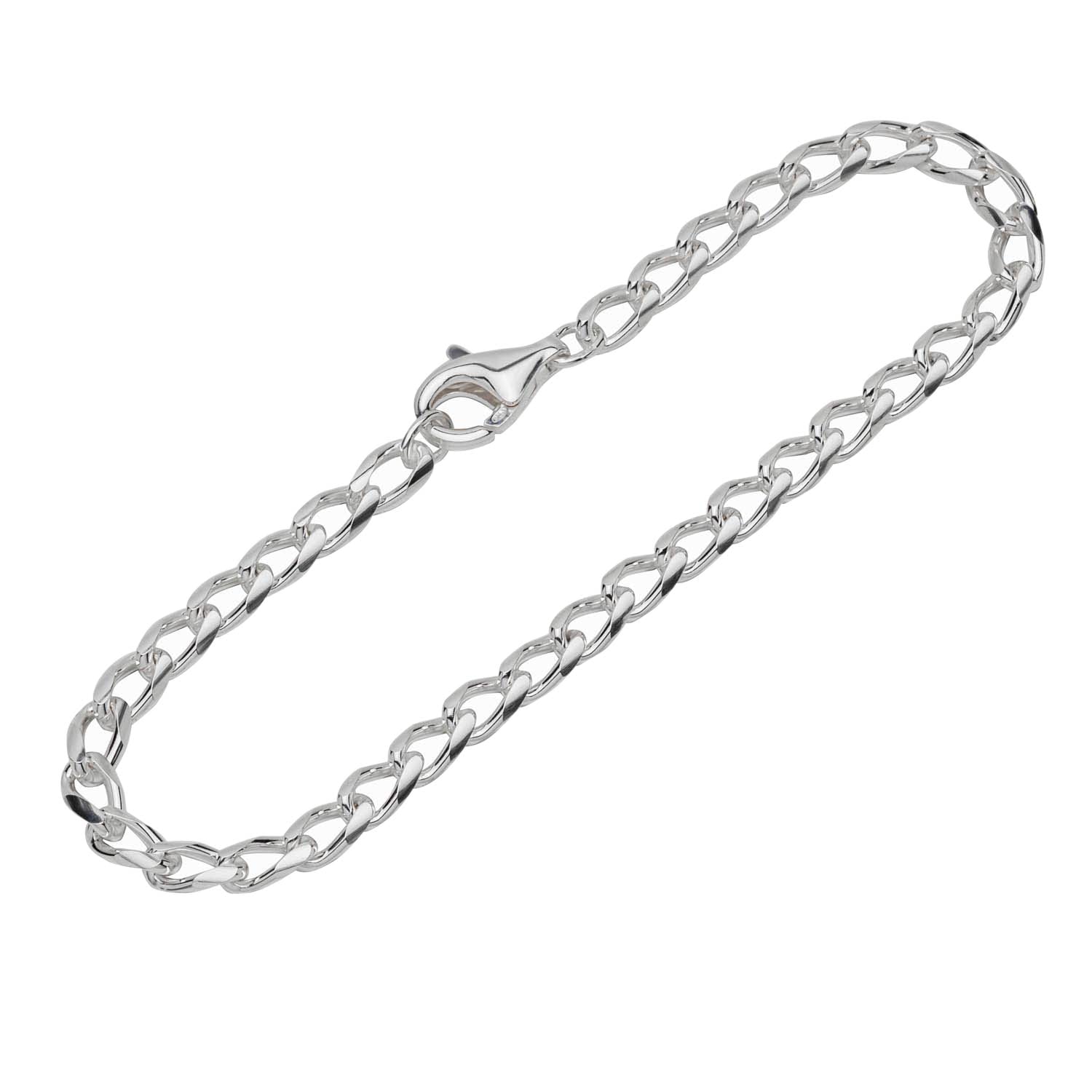 NKlaus bracelet 925 Sterling Silver 19cm long polished ladies bracelet chain 12468