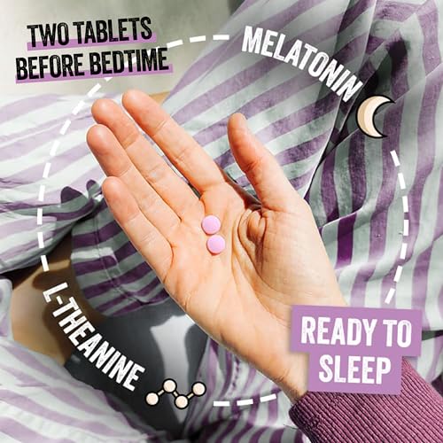 Energy Bird Sleep Aid Chewable Tablets with L-Theanine & Melatonin | Sleep Supplements for Adults | Relaxation Support Formula, Vegan, Blackberry Vanilla Flavour, 60 Count