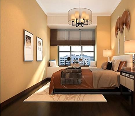 Amazon Ayzr 寝室の壁の壁紙の簡単で純粋で普通の絹の不織布壁紙 リビングルームのダイニングホール ブラウン 壁紙