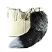 BeautyMood 43cm Supper Huge and Fluffy Golden Gray Fox Tail Fur Cosplay Toy Handbag Accessories Key Chain Ring Hook Tassels