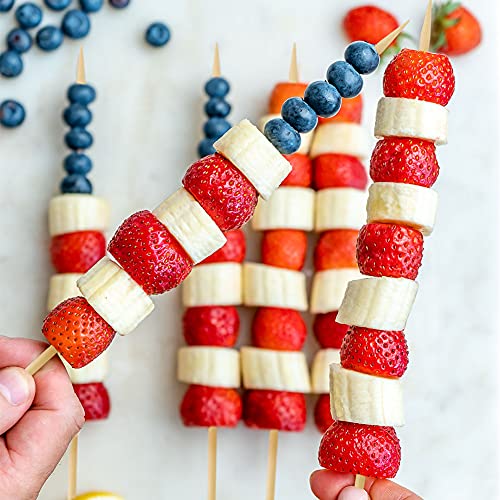 HANSGO BBQ Bamboo Skewers, 12 Inch Wooden Barbecue Skewers for Assorted Fruits, Caramel Apple, Kebabs, Grill, Marshmallow Roasting,70PCS