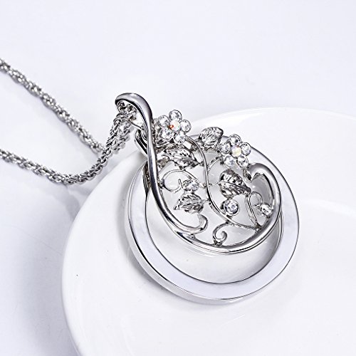 Ylucky 2X Magnifying Glass Necklace Pendant Stainless Steel Cross Magnifier Necklace Women Adjustable 26 Inch Chain Necklace