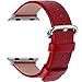Fullmosa Leather Bands Compatible with Apple Watch Band 41mm 40mm 38mm 42mm 44mm 45mm 46mm 49mm Women Men for iWatch Series 11/10/9/8/7/6/5/4/3/2/1,Ultra3/2/1,SE3/2/1, 42mm 41mm 40mm 38mm, Red/Silver