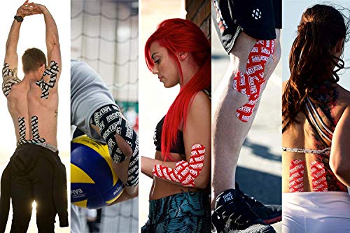 Rocktape Kinesiology Tape for Athletes, Water Resistant, Reduce Pain and Injury Recovery, 180% Elastic Stretch, 1 Roll, 16.4 Feet (Black White Leopard)