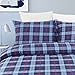 Vaulia Lightweight Microfiber Duvet Cover Set, Plaid Printed Pattern Design, Blue - Queen