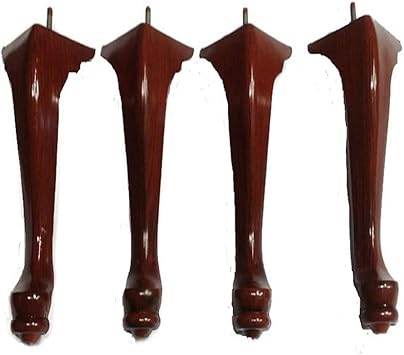Sretan 4 Pcs Furniture Legs Tapered Foot Cherry Finish Plastic