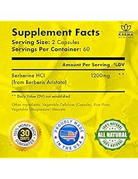 Berberine Plus 1200 Mg Per Serving, 120 Capsules, Supports Glucose Metabolism, Immune System,...