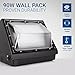 Hyperikon 90W LED Wall Pack Fixture, 360-450W HPS/HID Replacement, 5000K, 11700Lumens, Commercial and Industrial Outdoor Lighting, IP65 Waterproof - UL & DLC