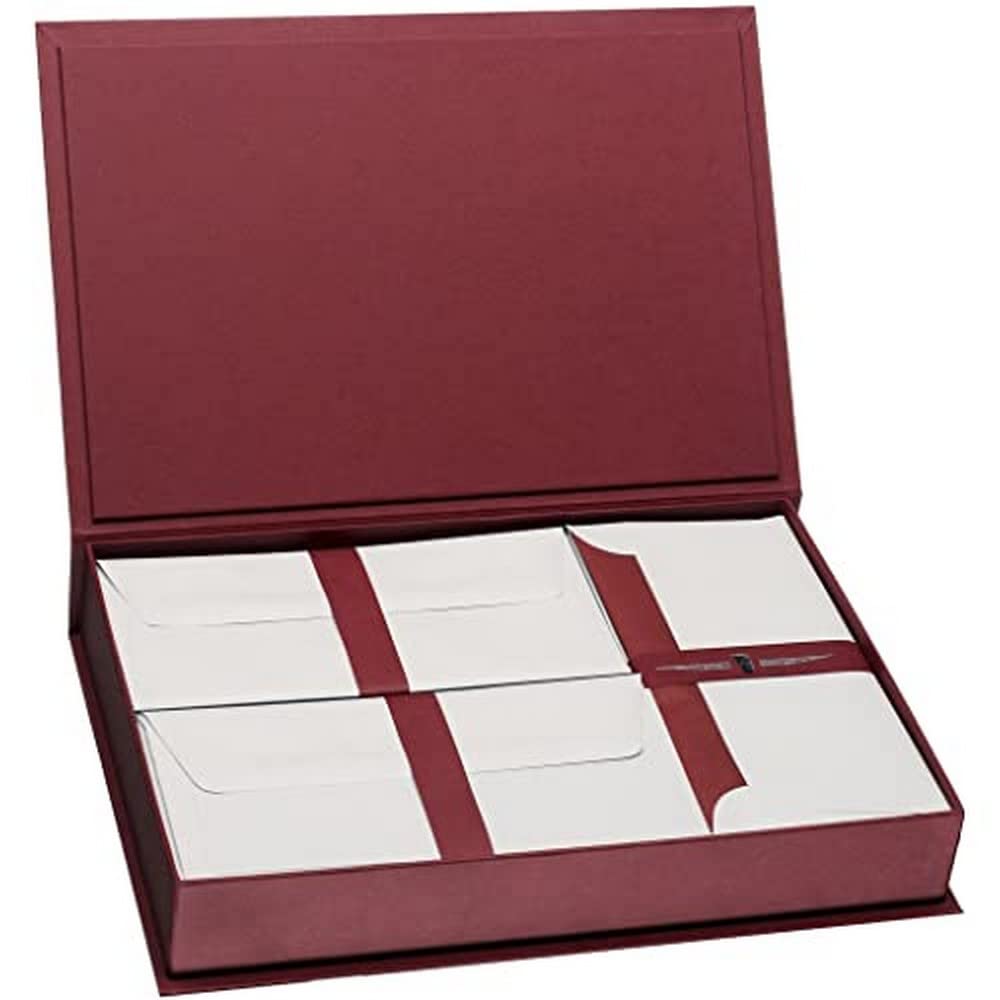Rössler Papier 1051831170 - Letter papiercassette, geribd/bordeaux/grijs