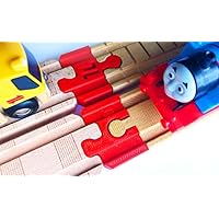 Thomas Wood 2018 Train Track Adapters to Wooden Railway for BRIO, Melissa & Doug (Red)