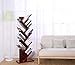 SUPERJARE 9-Shelf Tree Bookshelf | Thickened Compact Book Rack Bookcase | Display Storage Furniture for CDs, Movies & Books | Cherry