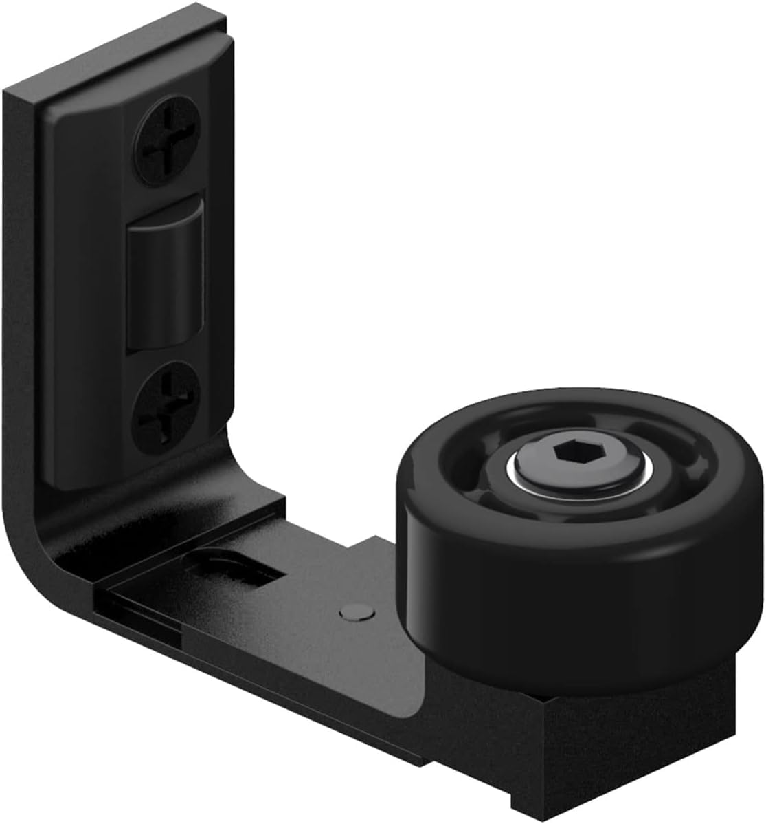 CCJH Adjustable Sliding Door Floor Guide, Universal Style,Wall Mounted Barn Door Floor Guide Roller Bottom Bracket, Suitable Door Thickness 2.5cm-6cm, Black