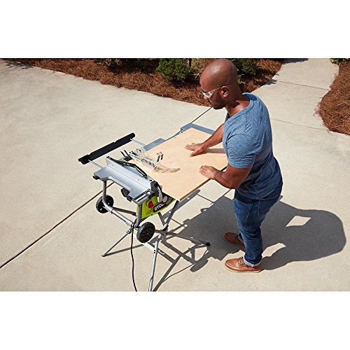 Ryobi 10 in. Portable Table Saw with Rolling Stand with a Powerful 15 Amp Motor and Onboard