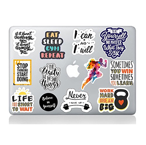 Motivational Laptop Stickerbomb Stickers Sport Gym Kick Ass Graffiti Laptop Skin Skateboard Vinyl Decals pop Art Decals Assorted Stickers Pack Fridge Patches Apple MacBook iPhone Compatible