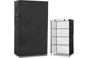 Exokugo Wire Shelf Cover,600D Heavy Duty 100% Waterproof Shelf Covers for Wire Shelving,Outdoor Storage Shelves Cover for Metal Rack,36" W x 18" D x 72" H,Black