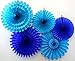 5-Piece Honeycomb Tissue Fans, Blue Skies