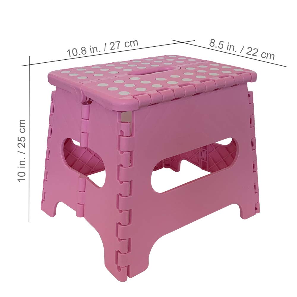 NEOGEAR Folding Step Stools & Faucet Extenders for Kids 2-Pack (Pink)