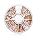 Indexu Rose Gold Rivet 3D Nail Decoration DIY Mixed Shaped Nail Art Decals Tips (Rose Gold)