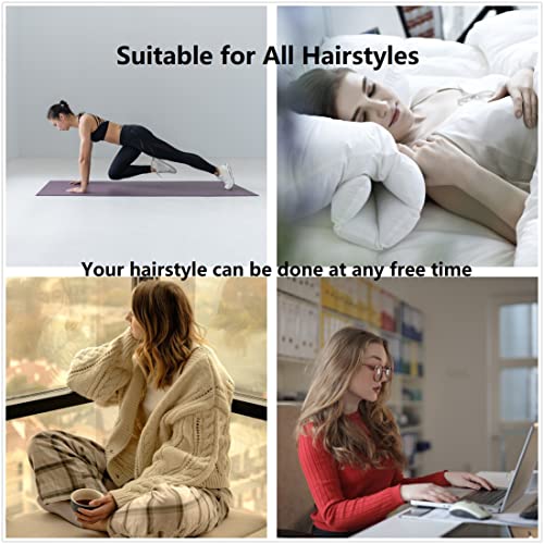 New Heat Free Curl Hair Band, Lazy Curling Ring Heat Free Sleep Soft Elastic Hair Band, Overnight Use DIY Ponytail Styling Tool for Women\'s Long Hair. (blue)