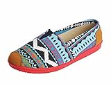 UNOW Women's Bohemia Canvas Sneaker Slip-on Casual Flat Shoe