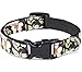 Taglory Unique Designer Soft Dog Collar, Western Collars for Puppy Dogs, Black Flowerthumb 2