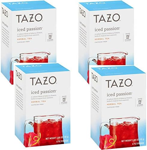 Tazo Iced Passion Herbal Tea Filterbags (6 count) (4 pack)