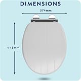 Croydex Portland Soft Close Toilet Seat with Flexi-Fix Hinges White Wood view 4