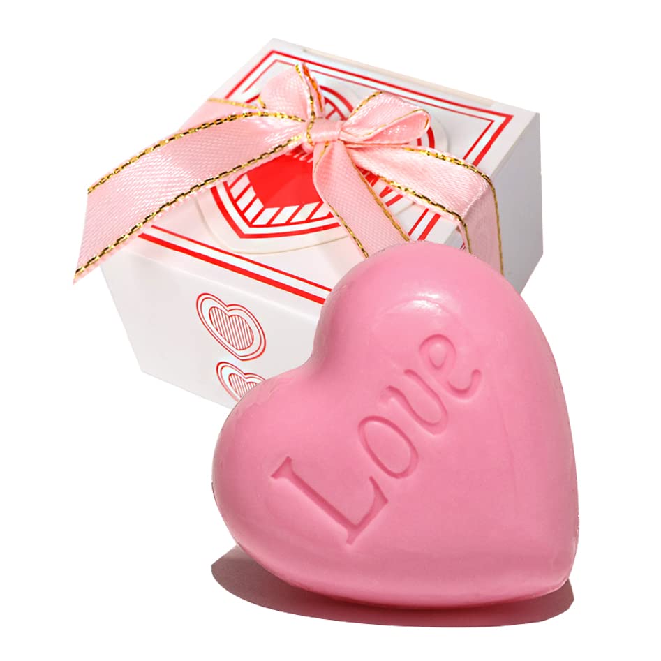 Aistore Cute Mini 24 Pieces Handmade Scented Soap Guests Keepsake Gift for Wedding Gift Baby Shower Favors, Parties, Thanksgiving Gifts (Pink Heart Mini Soap ) by Aistore