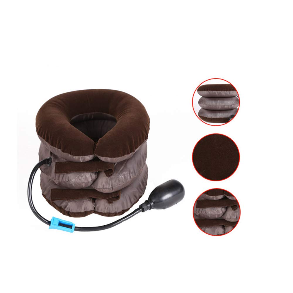 Ovovo Cervical Neck Traction Device Pump up Neck Traction Cervical Neck Pillow Travel Pillow Improve Spine Alignment to Reduce Neck Pain