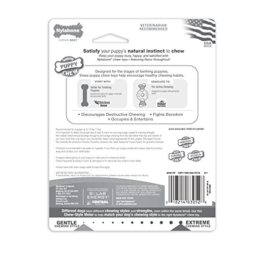 Nylabone Puppy Chew Chicken Puppy Toy Twin Pack, X-Small