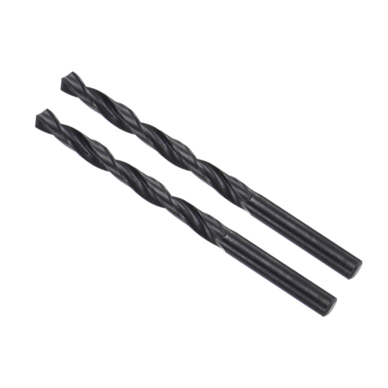 CoCud 6542 High Speed Steel Twist Drill Bits, 6.3mm Diameter 100mm Length, Black Oxide Straight Twist Jobber Drill Bit - (Applications: for Metal Woodwork Plastic Aluminum), 2-Pieces