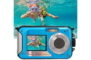 Waterproof Digital Camera,Full HD 2.7K 48MP 10ft Underwater Camera Dual Screens Selfie Waterproof Digital Camera,Compact Unde