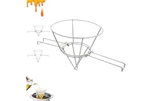 Maple Syrup Filter Holder, Stainless Steel Cone Fryer Oil Filter Stand, Cooking Oil Filters with Folding Arms, Oils Strainer 