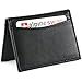 Alpine Swiss Thin Front Pocket Wallet Business Card Case 2 ID Window 6 Card Slot Black