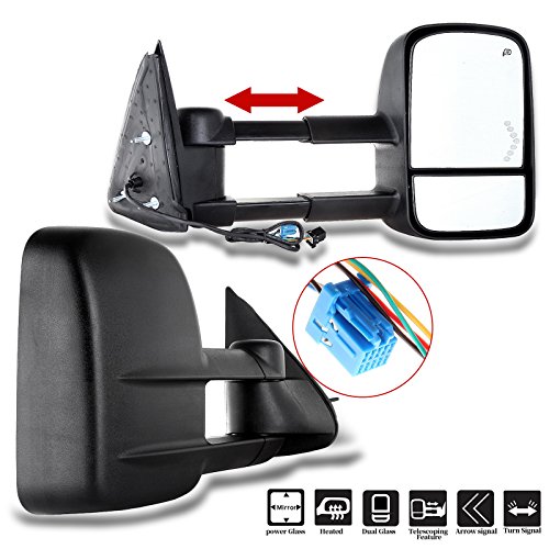 Towing Mirrors Power Heated Side View Mirrors for 03-07 Chevy GMC Trucks Pair