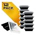 Fitpacker MINI Meal Prep Containers - BPA-free - Reusable, Washable, Microwavable Healthy Food Containers with Lids (12 Pack, 12 Ounce)