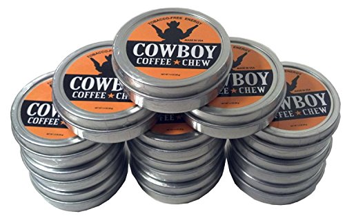 Cowboy Coffee Chew (Pack of 12) Quit Chewing Tin Can Non Tobacco Nicotine Free Smokeless Alternative to Dip Snuff Snus Leaf