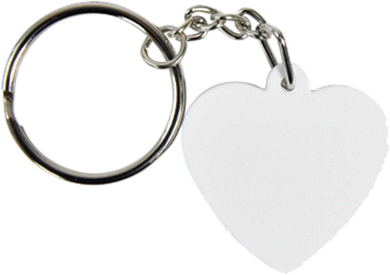 Polymer Heart White Blank Sublimation Key Chain Heat Transfer Craft Key