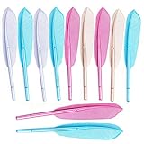 12 PCS Feather Gel Ink Pens, Artifical Feather Pens, Creative Office Supplies Students Stationery, 0.38mm Fine Point (Black Ink)