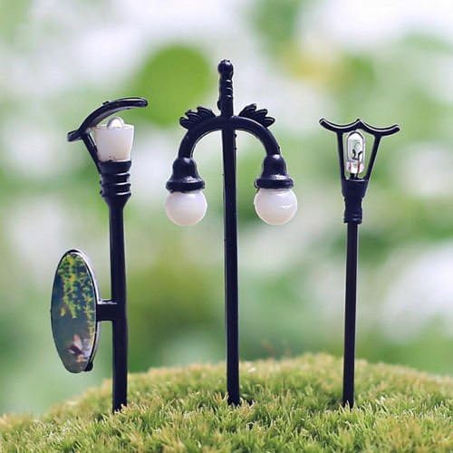 Diansts(TM) Garden Ornament Fairy Dollhouse Decor Miniature Streetlight Craft Plant Pot 5Pcs