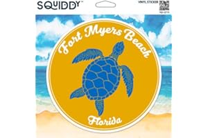 Squiddy Fort Myers Beach Florida Vacation Beach Town - Vinyl Sticker Decal for Phone, Laptop, Water Bottle (2.5" high)