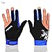 MIFULGOO Man Woman Elastic 3 Fingers Gloves for Billiard Shooters Carom Pool Snooker Cue Sport - Wear on The Right or Left Hand (Black Blue, L)