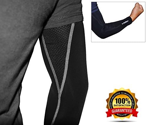X MOTION LAB Compression Arm Sleeve (1 Pair), FastDry Fabric, 3D Tailoring, Protection from UV, Scratches &amp; More, Comfortable, High Flexibility, Temperature Regulating, Perfect for Outdoor Activities