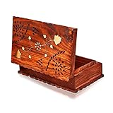 Beautiful Christmas Gift Ideas Handmade Wooden Jewelry Box Keepsake Box Treasure Chest Lock Box Watch Box Storage Box Trinket Holder 8 x 5 Inches Birthday Housewarming Gift Ideas For Men & Women