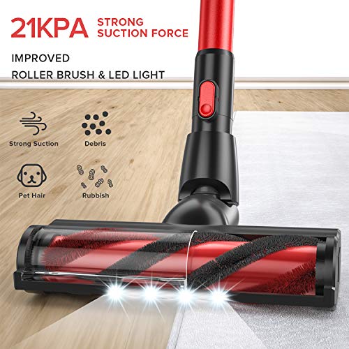 Cordless Vacuum Cleaner,OKP 220W Powerful Stick Vacuum,Detachable