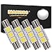 NAKOBO White 29mm Festoon Led Bulb 3-SMD 5050 Chipsets 6614F 6612F for Car Interior Vanity Mirror Sun Visor Lights (pack of 4)