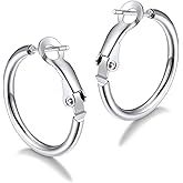 FaithHeart 2mm Thin Hoop Earrings for Women Hypoallergenic, Silver/Black/14K Gold Plated Stainless Steel Large Hoop Earrings for Women Lightweight Earring Trendy Jewelry, 20mm-100mm
