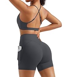 OMKAGI 2 Piece Workout Sets for Women Open Back