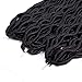 6 Packs Faux Locs Crochet Hair 20 Inch Wavy Curly Goddess Locs Crochet Hair Braiding Hair with Curly Ends Pre Looped Goddess Faux Locs crochet hair for Black Women Soft Locs Hair Extension(1B)